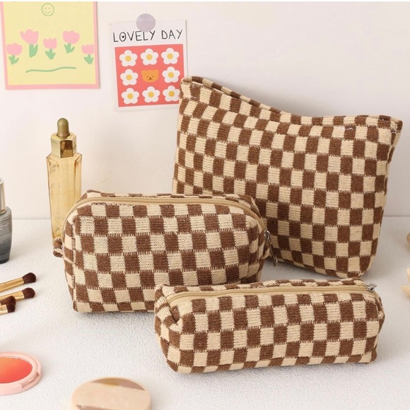 The Coconut Collective Checker Carry All Pouch - Picture 3 of 5